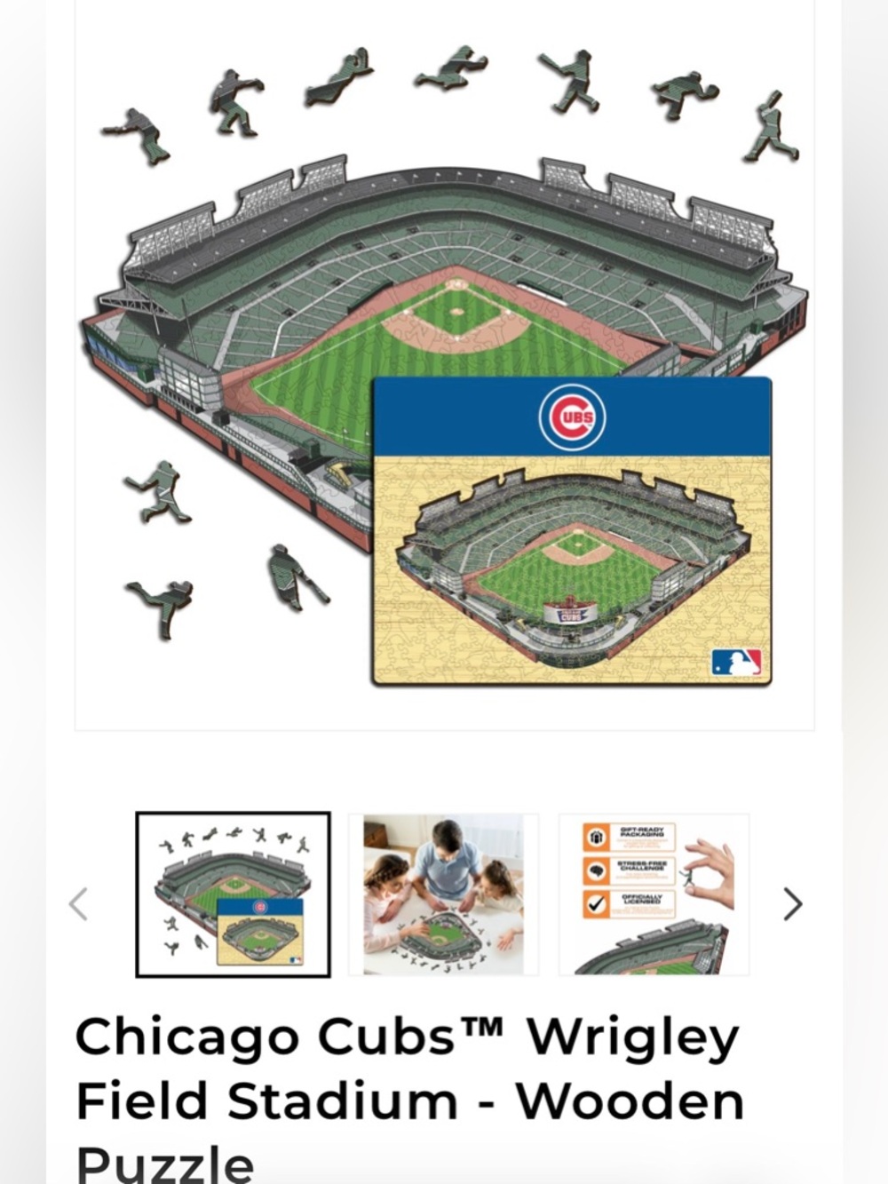 Chicago Cubs Wrigley Field Wooden Puzzle -l